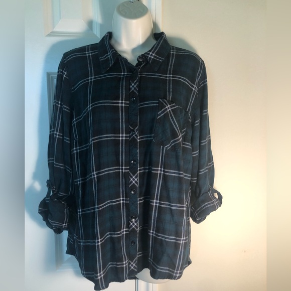 Westport blouse Women’s size large top green fall clothing button down - Picture 10 of 10